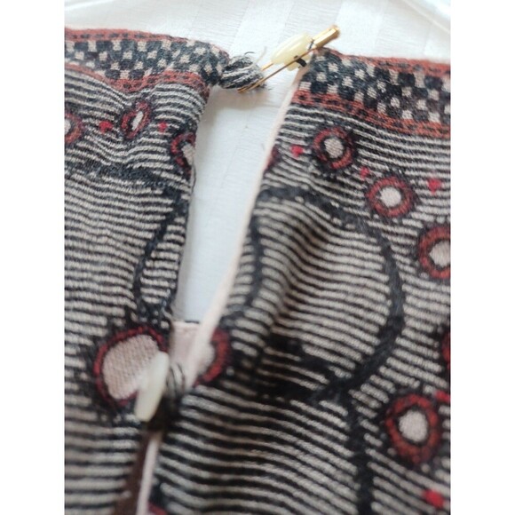 Zara black paisley slim mididress M long sl. boho hippie whimsigoth ethnic flaw - Picture 9 of 16